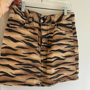 Tiger Print Mini Skirt
